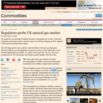 Regulators probe UK natural gas market