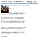 CSIS - Crisis in Ukraine: What role does energy play?