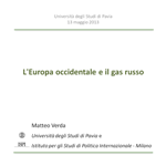 L'Europa occidentale e il gas russo