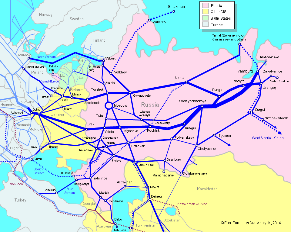EEGA - Major Gas Pipelines of the Former Soviet Union and Capacity of Export Pipelines