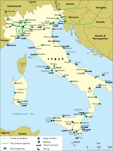 Le infrastrutture petrolifere italiane (© IEA)