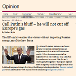 FT - Call Putin’s bluff – he will not cut off Europe’s gas